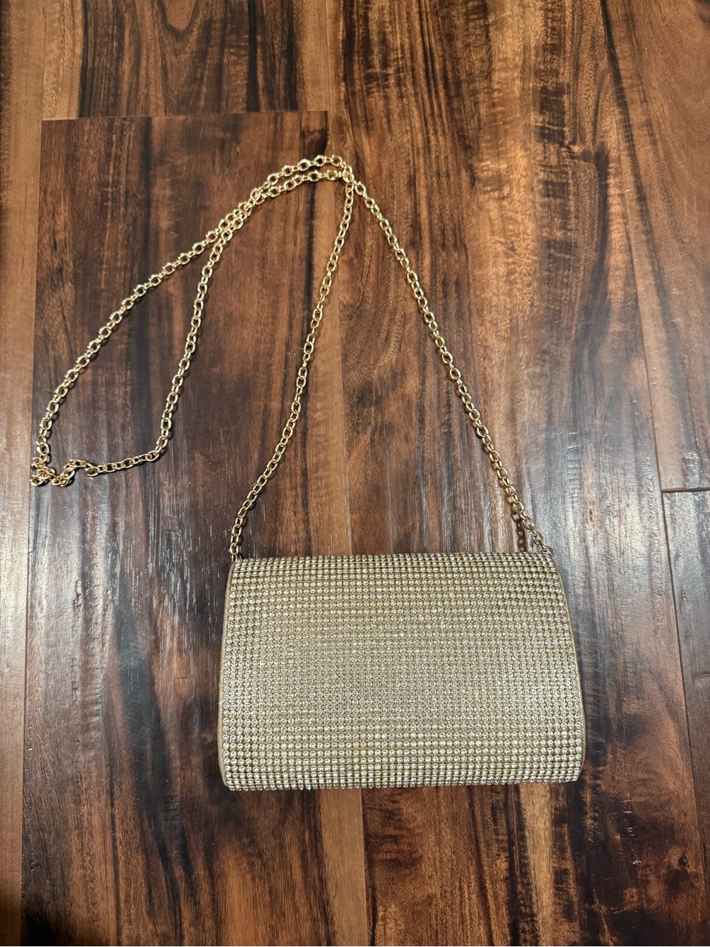 Jessica McClintock Gold Crystal-Embellished Evening Clutch - Picture 5 of 6
